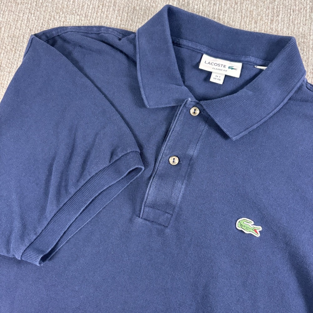 Lacoste Navy Blue Classic Fit Cotton Polo Shirt Men's Size XXL/7
